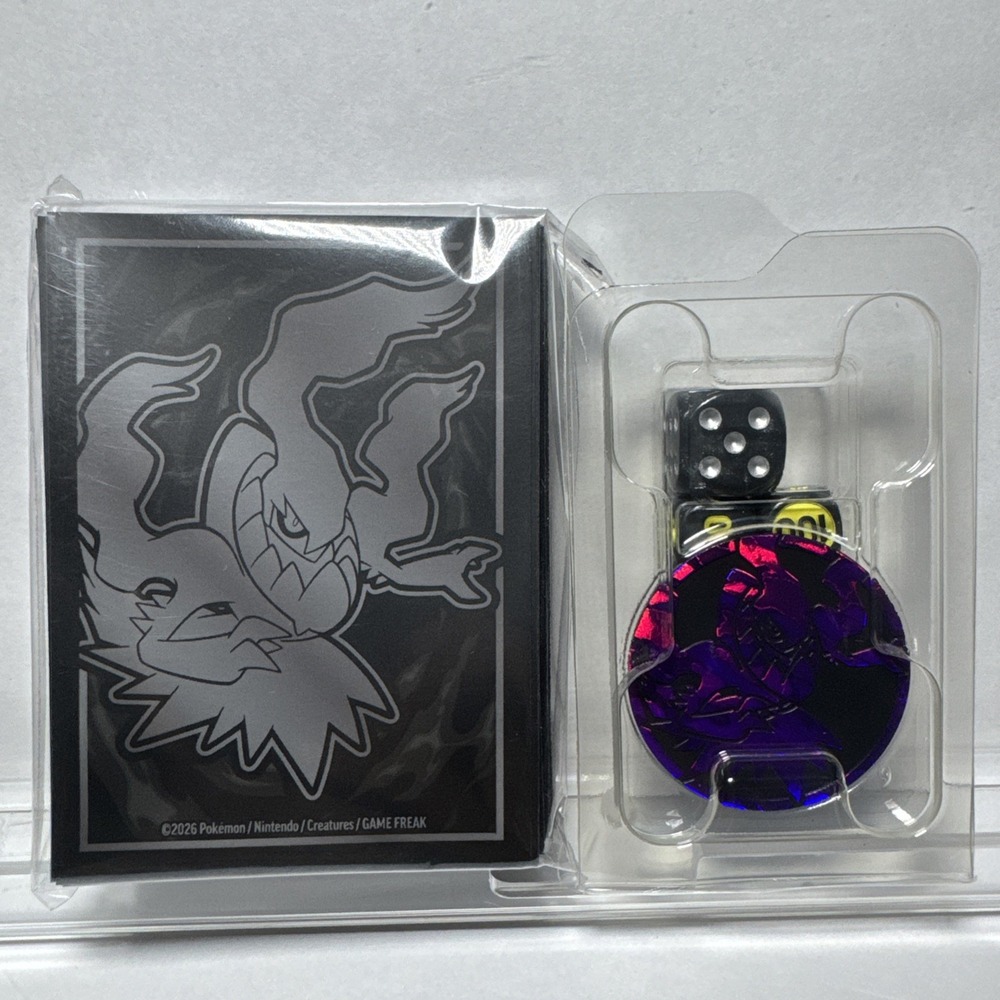 Pokemon Pitch Black ETB Darkrai Sleeves Coin and Dice Set Nintendo 2026 Black